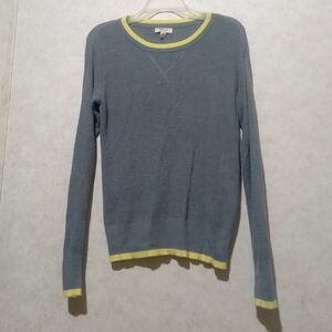 Style & Co. Gray with yellow trim sweater size small